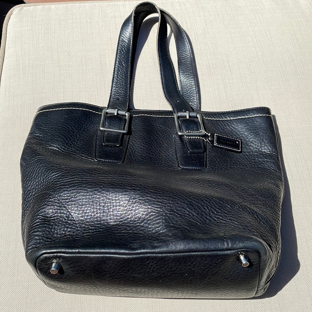 Black Pebbled Leather Coach Purse GUC